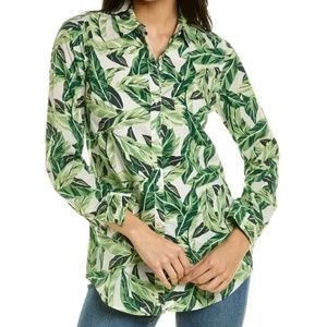 EUC J. McLaughlin Lois Button Down Shirt Palm Frond Size Medium